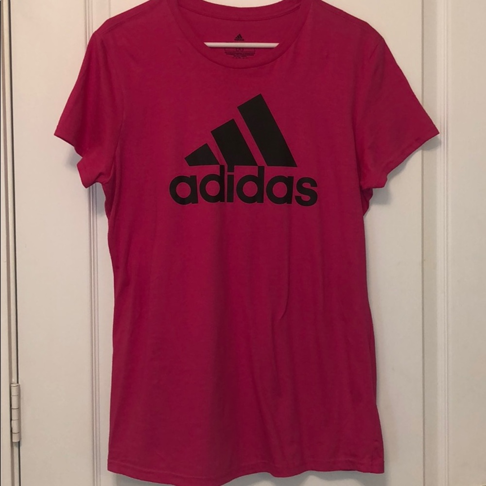 bright pink Adidas tshirt
